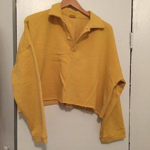 Brandy Melville Cropped Yellow Sweatshirt